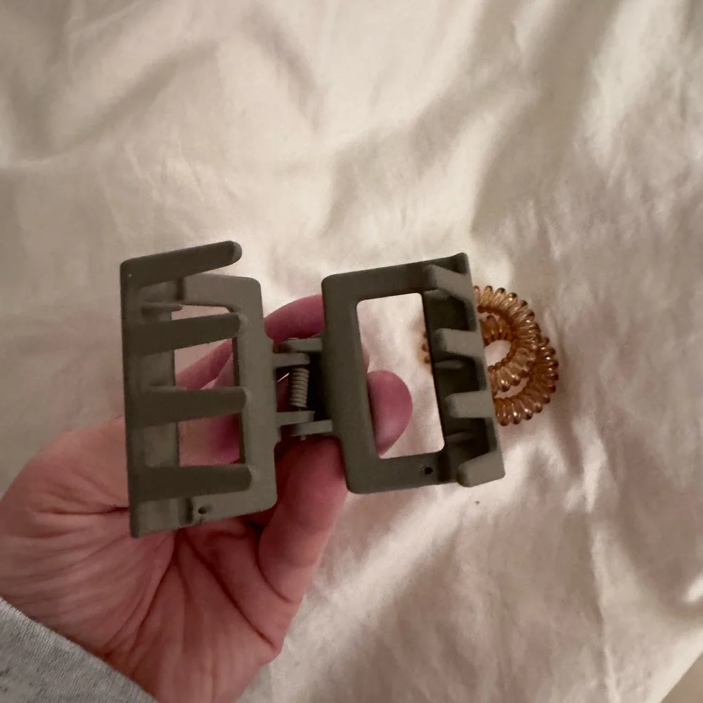 Anthropologie Gray Hair Clip and Brown Hair Ties Set